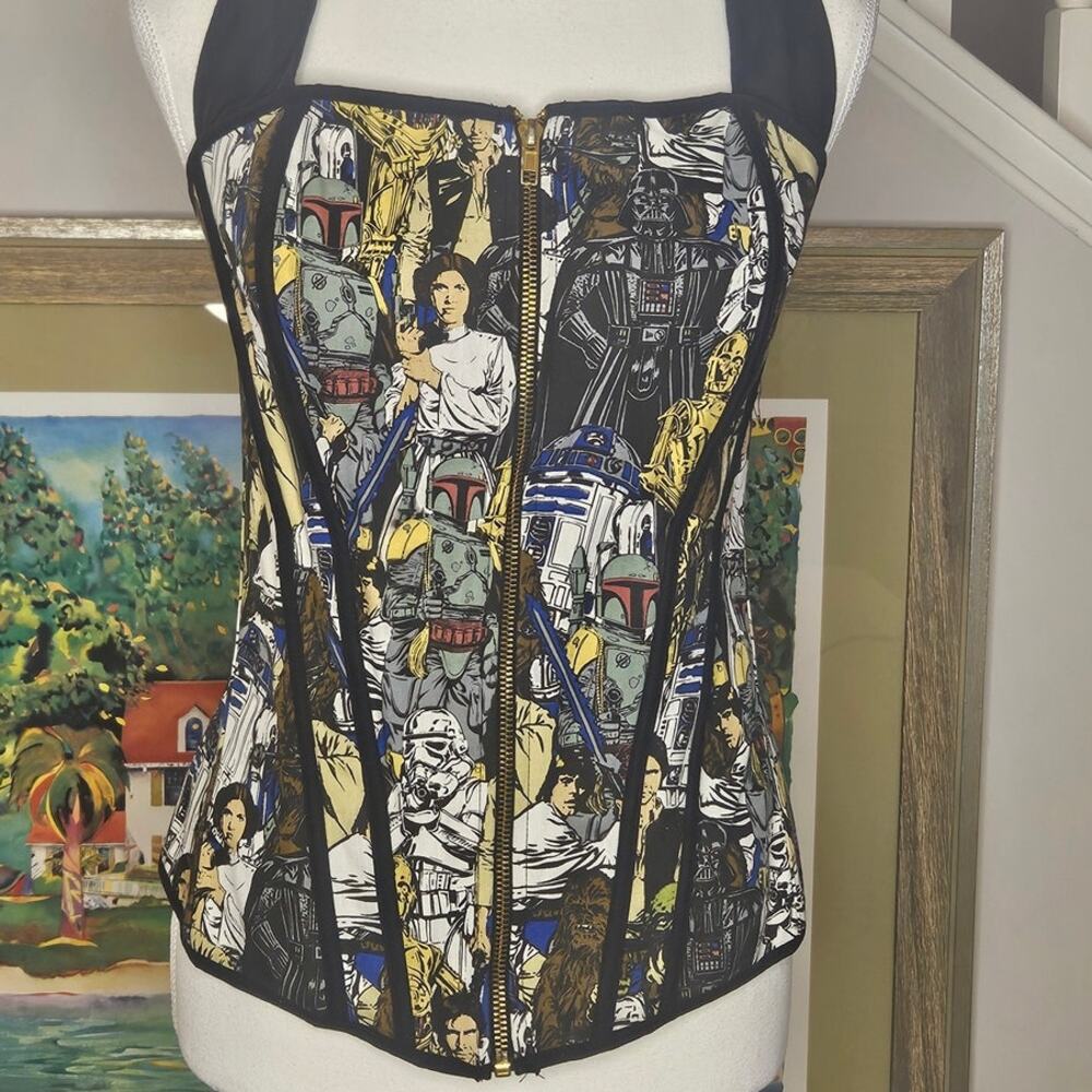 Torrid Star Wars Character Montage Zip Halter Corset Top Plus Size 1 (14/16)